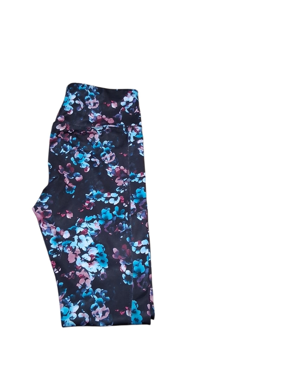Women's Avia Floral Active Leggings - Black with Blue & Pink Floral